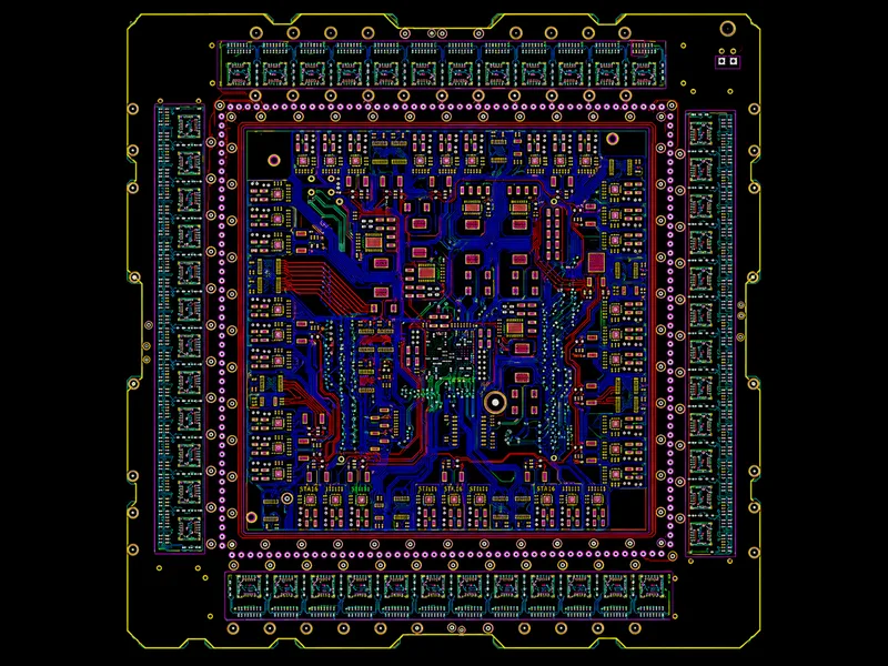 Altium PCB design software feature list showing schematic capture, board layout, interactive routing, stackup planning, high-speed design, simulation, MCAD collaboration, and manufacturing output capabilities.
