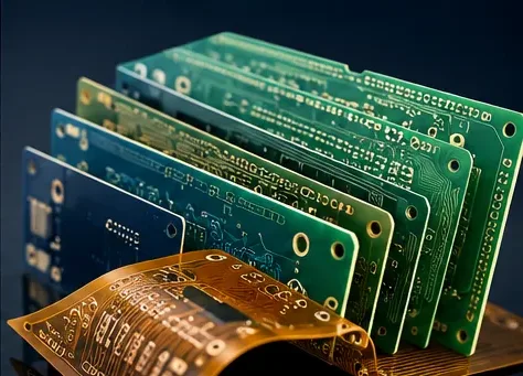 Top view of a multilayer PCB with dense SMD layout and fine-pitch ICs