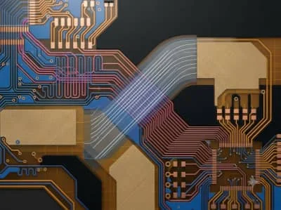Flexible PCB connecting two rigid circuit boards