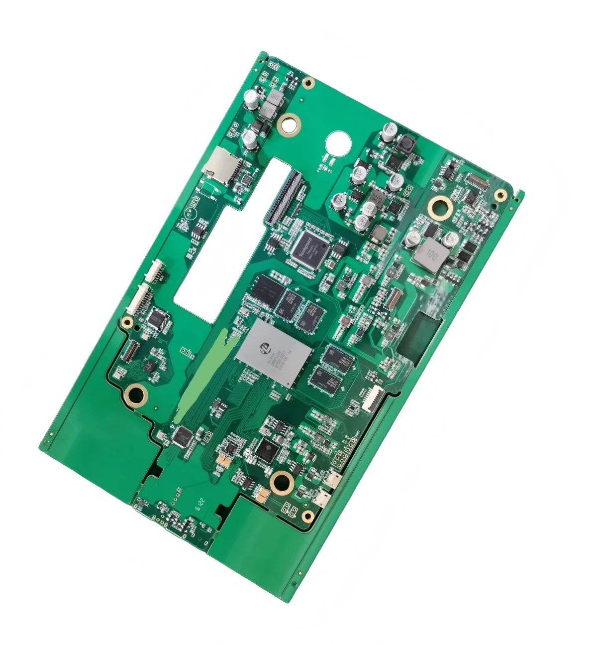 Quick-turn PCB prototype assembly with mounted electronic components
