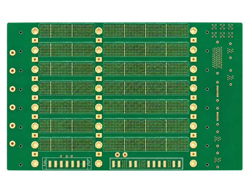 Multilayer PCB with copper-filled microvias and epoxy-filled vias